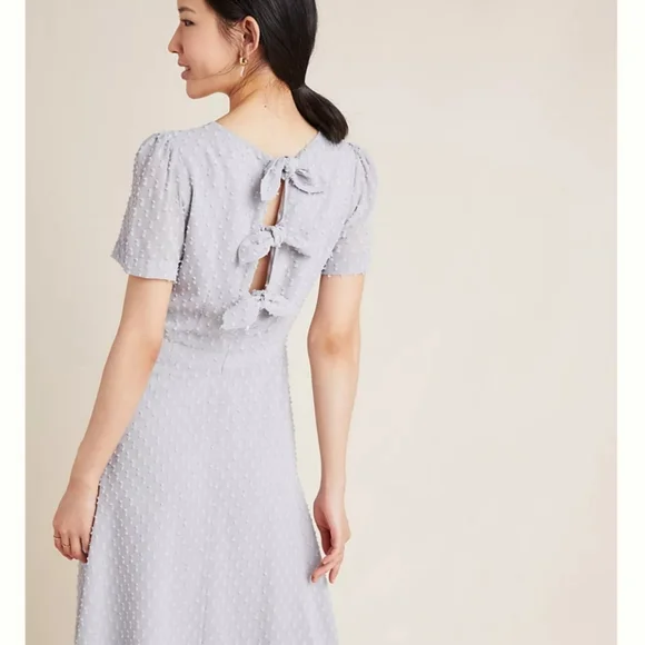 Anthropologie Sunday In Brooklyn Georgiana Bows Textured Mini Dress - Picture 1 of 12